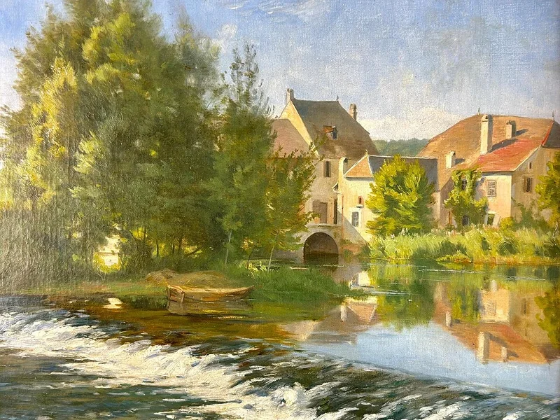 1851-Léon Boudot - Una scena di villaggio